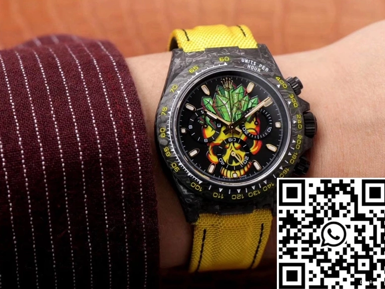 Cosmos Color Carbon Chronograph Rolex Edition Fiber Daytona Dial Skull 0918